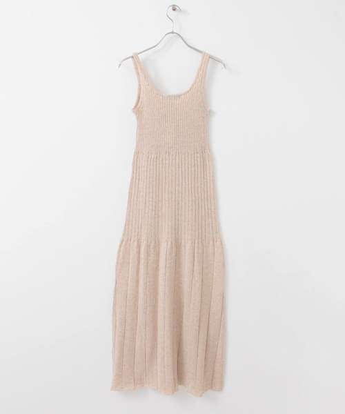 KBF+（ケービーエフプラス）の「KBF+　ニットキャミワンピース（ワンピース・レディース・ベージュ/グレー・ONE）」の8枚目の写真