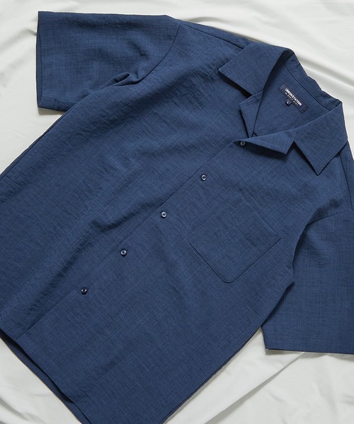 UNION STATION（ユニオンステーション）の「オープンカラー半袖シャツ【AIR LIGHT -Flux version-】（シャツ/ブラウス・メンズ・ネイビー/ライトベージュ/レッド/グレー系その他/ライトブルー・M/L/LL）」の4枚目の写真