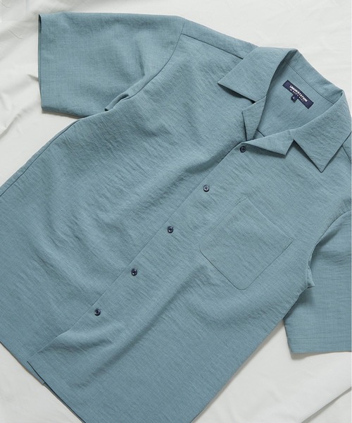 UNION STATION（ユニオンステーション）の「オープンカラー半袖シャツ【AIR LIGHT -Flux version-】（シャツ/ブラウス・メンズ・ネイビー/ライトベージュ/レッド/グレー系その他/ライトブルー・M/L/LL）」の3枚目の写真