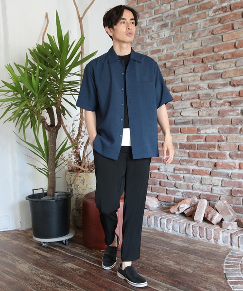 UNION STATION（ユニオンステーション）の「オープンカラー半袖シャツ【AIR LIGHT -Flux version-】（シャツ/ブラウス・メンズ・ネイビー/ライトベージュ/レッド/グレー系その他/ライトブルー・M/L/LL）」の7枚目の写真