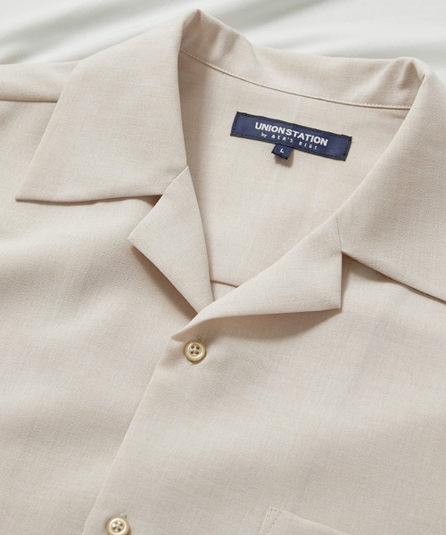 UNION STATION（ユニオンステーション）の「オープンカラー半袖シャツ【AIR LIGHT -Flux version-】（シャツ/ブラウス・メンズ・ネイビー/ライトベージュ/レッド/グレー系その他/ライトブルー・M/L/LL）」の9枚目の写真