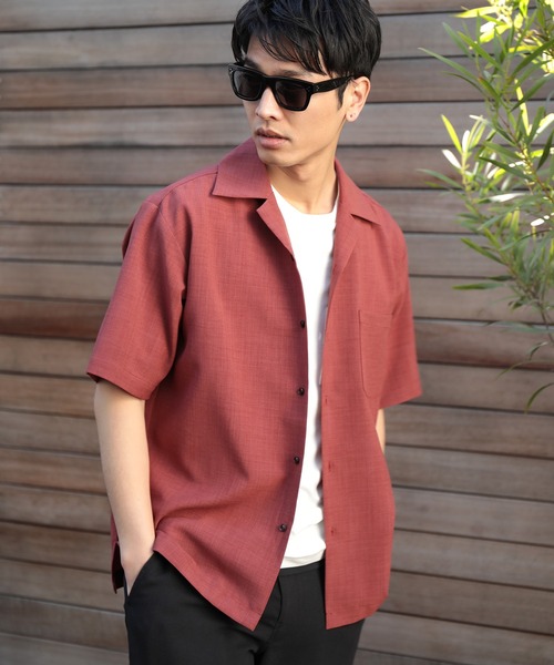 UNION STATION（ユニオンステーション）の「オープンカラー半袖シャツ【AIR LIGHT -Flux version-】（シャツ/ブラウス・メンズ・ネイビー/ライトベージュ/レッド/グレー系その他/ライトブルー・M/L/LL）」の22枚目の写真