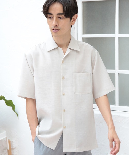 UNION STATION（ユニオンステーション）の「オープンカラー半袖シャツ【AIR LIGHT -Flux version-】（シャツ/ブラウス・メンズ・ネイビー/ライトベージュ/レッド/グレー系その他/ライトブルー・M/L/LL）」の18枚目の写真