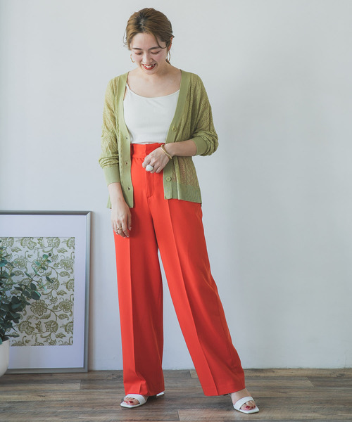 ITEMS URBANRESEARCH（アイテムズ アーバンリサーチ）の「透かし編みニットカーディガン（カーディガン/ボレロ・レディース・モカ/ベージュ/グリーン・FREE）」の12枚目の写真