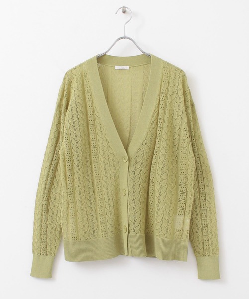 ITEMS URBANRESEARCH（アイテムズ アーバンリサーチ）の「透かし編みニットカーディガン（カーディガン/ボレロ・レディース・モカ/ベージュ/グリーン・FREE）」の22枚目の写真
