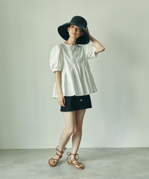 ECRIRE（エクリール）の「バックリボンフレアブラウス（シャツ/ブラウス・レディース・ブラック/オフホワイト・フリー）」の9枚目の写真