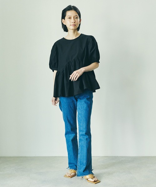 ECRIRE（エクリール）の「バックリボンフレアブラウス（シャツ/ブラウス・レディース・ブラック/オフホワイト・フリー）」の19枚目の写真