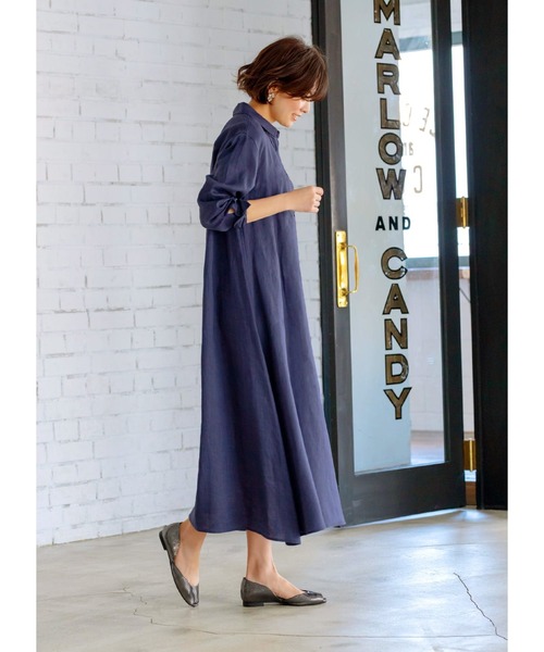 STYLE DELI（スタイルデリ）の「【LUXE】リネン100％シャツワンピース