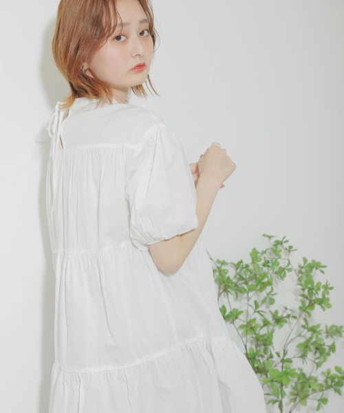 SENSE OF PLACE by URBAN RESEARCH（センスオブプレイスバイアーバンリサーチ）の「ボリュームスリーブティアードチュニック（シャツ/ブラウス・レディース・ブラック/ベージュ/オフホワイト・ONE）」の7枚目の写真