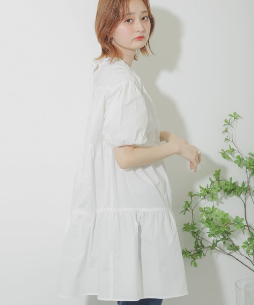 SENSE OF PLACE by URBAN RESEARCH（センスオブプレイスバイアーバンリサーチ）の「ボリュームスリーブティアードチュニック（シャツ/ブラウス・レディース・ブラック/ベージュ/オフホワイト・ONE）」の8枚目の写真