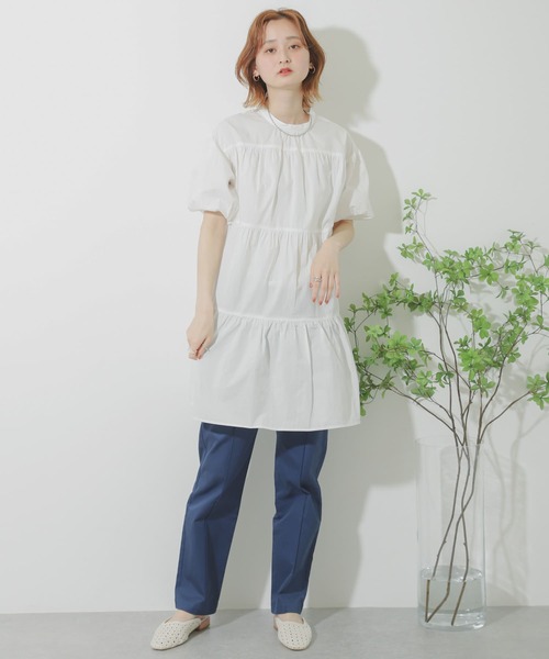 SENSE OF PLACE by URBAN RESEARCH（センスオブプレイスバイアーバンリサーチ）の「ボリュームスリーブティアードチュニック（シャツ/ブラウス・レディース・ブラック/ベージュ/オフホワイト・ONE）」の12枚目の写真