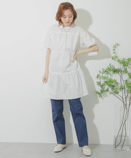 SENSE OF PLACE by URBAN RESEARCH（センスオブプレイスバイアーバンリサーチ）の「ボリュームスリーブティアードチュニック（シャツ/ブラウス・レディース・ブラック/ベージュ/オフホワイト・ONE）」の13枚目の写真