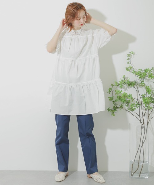 SENSE OF PLACE by URBAN RESEARCH（センスオブプレイスバイアーバンリサーチ）の「ボリュームスリーブティアードチュニック（シャツ/ブラウス・レディース・ブラック/ベージュ/オフホワイト・ONE）」の14枚目の写真