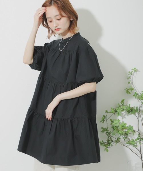 SENSE OF PLACE by URBAN RESEARCH（センスオブプレイスバイアーバンリサーチ）の「ボリュームスリーブティアードチュニック（シャツ/ブラウス・レディース・ブラック/ベージュ/オフホワイト・ONE）」の19枚目の写真