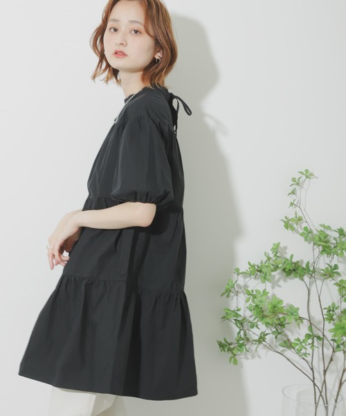 SENSE OF PLACE by URBAN RESEARCH（センスオブプレイスバイアーバンリサーチ）の「ボリュームスリーブティアードチュニック（シャツ/ブラウス・レディース・ブラック/ベージュ/オフホワイト・ONE）」の22枚目の写真