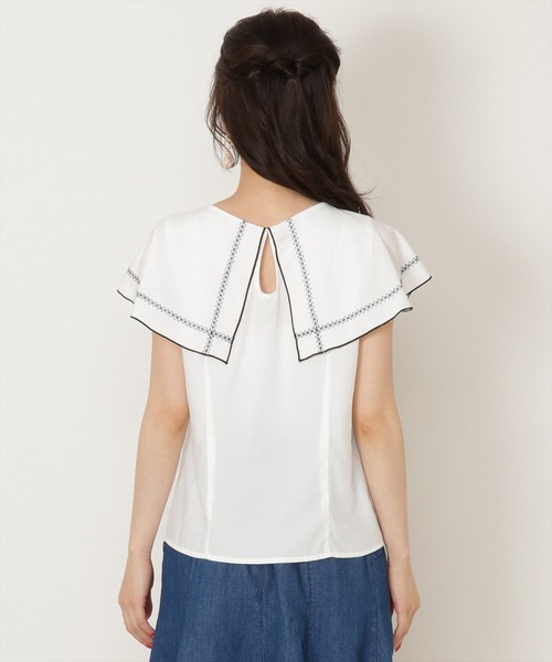 WILLSELECTION(ウィルセレクション)の「デシンBIGカラーブラウス(シャツ/ブラウス・レディース・オフホワイト/ブラック・MEDIUM)」の7枚目の写真