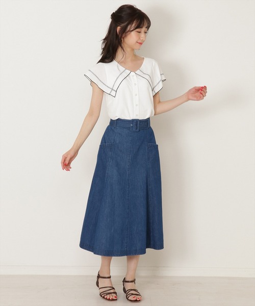 WILLSELECTION(ウィルセレクション)の「デシンBIGカラーブラウス(シャツ/ブラウス・レディース・オフホワイト/ブラック・MEDIUM)」の8枚目の写真