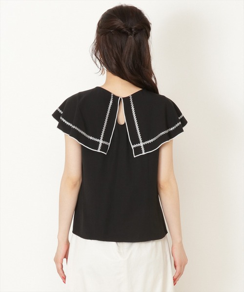 WILLSELECTION(ウィルセレクション)の「デシンBIGカラーブラウス(シャツ/ブラウス・レディース・オフホワイト/ブラック・MEDIUM)」の13枚目の写真