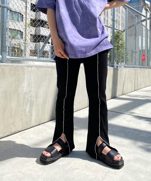 PBLIM（ページボーイリム）の「【PAGEBOYLIM】パイピングリブフレアパンツ（その他パンツ・レディース・ブラック/パープル・MEDIUM）」の20枚目の写真