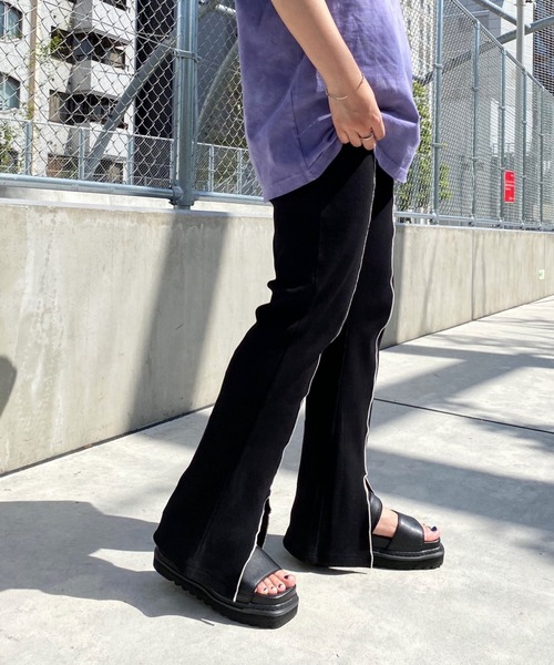 PBLIM（ページボーイリム）の「【PAGEBOYLIM】パイピングリブフレアパンツ（その他パンツ・レディース・ブラック/パープル・MEDIUM）」の14枚目の写真