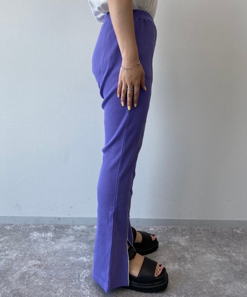 PBLIM（ページボーイリム）の「【PAGEBOYLIM】パイピングリブフレアパンツ（その他パンツ・レディース・ブラック/パープル・MEDIUM）」の13枚目の写真