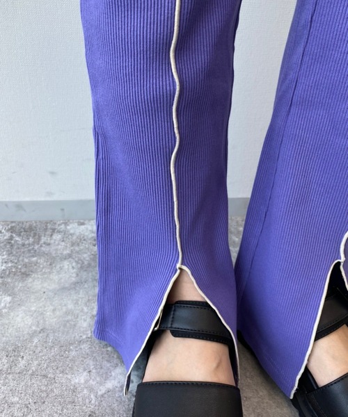 PBLIM（ページボーイリム）の「【PAGEBOYLIM】パイピングリブフレアパンツ（その他パンツ・レディース・ブラック/パープル・MEDIUM）」の11枚目の写真