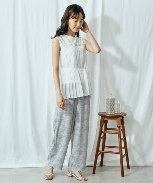Amourire(アムリール)の「サイドラインパイピングストレートPT(その他パンツ・レディース・ベージュ/ブルー・M)」の10枚目の写真