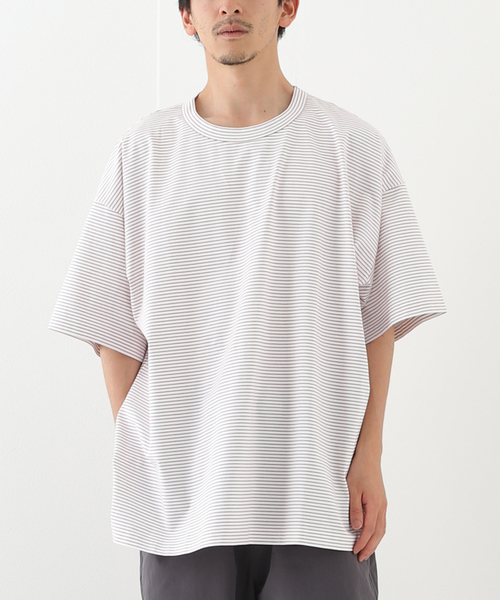 WISM(ウィズム)の「【WEWILL / ウィーウィル】WISM 別注 2.5XL BORDER TEE(Tシャツ/カットソー・メンズ・ホワイト/ブラック/ブルー/ピンク・MEDIUM/LARGE)」の21枚目の写真