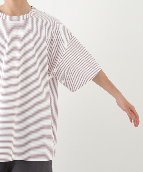 WISM(ウィズム)の「【WEWILL / ウィーウィル】WISM 別注 2.5XL BORDER TEE(Tシャツ/カットソー・メンズ・ホワイト/ブラック/ブルー/ピンク・MEDIUM/LARGE)」の9枚目の写真