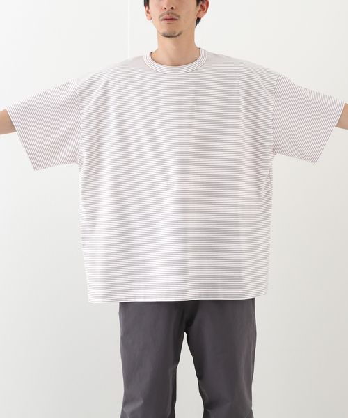 WISM(ウィズム)の「【WEWILL / ウィーウィル】WISM 別注 2.5XL BORDER TEE(Tシャツ/カットソー・メンズ・ホワイト/ブラック/ブルー/ピンク・MEDIUM/LARGE)」の11枚目の写真