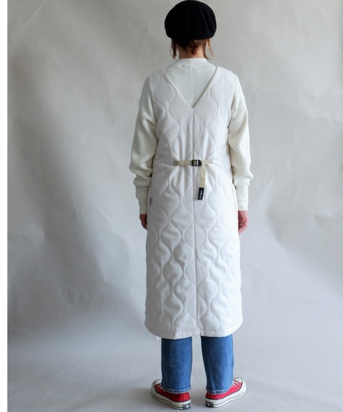 MANASTASH(マナスタッシュ)の「MANASTASH/マナスタッシュ W's PADDING DRESS ウィメンズ パディングドレス ワンピース(ジャンパースカート・レディース・ナチュラル/チャコールグレー・MEDIUM)」の9枚目の写真
