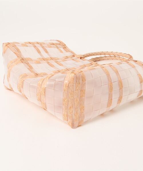 Bab（バブ）の「【WEB限定】ナチュラルクリア編みミニバッグ（かごバッグ・レディース・ベージュ/ミント・ONESIZE）」の12枚目の写真