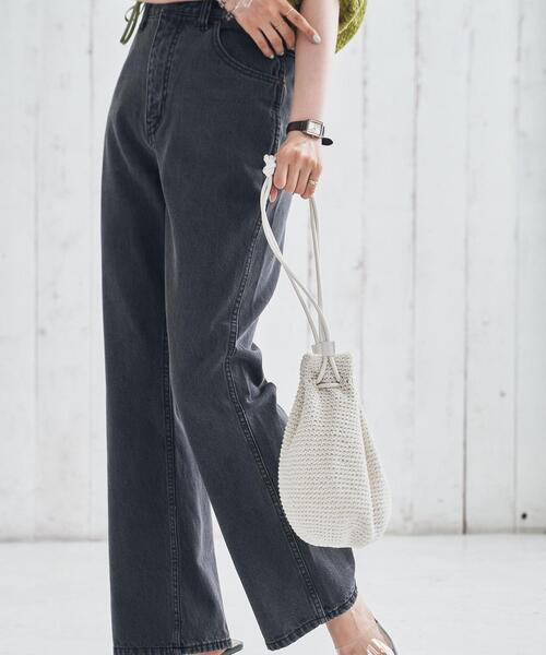 coen(コーエン)の「コットンハンドニット巾着(ショルダーバッグ・レディース・ホワイト/ターコイズブルー/オレンジ・FREE)」の7枚目の写真