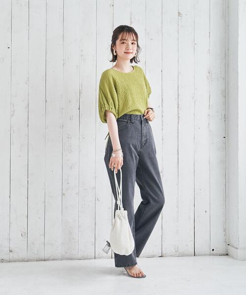 coen(コーエン)の「コットンハンドニット巾着(ショルダーバッグ・レディース・ホワイト/ターコイズブルー/オレンジ・FREE)」の8枚目の写真