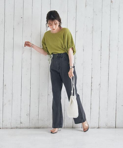 coen(コーエン)の「コットンハンドニット巾着(ショルダーバッグ・レディース・ホワイト/ターコイズブルー/オレンジ・FREE)」の9枚目の写真