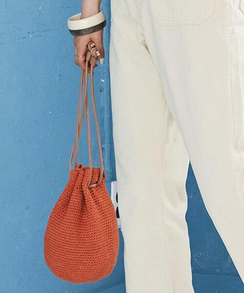 coen(コーエン)の「コットンハンドニット巾着(ショルダーバッグ・レディース・ホワイト/ターコイズブルー/オレンジ・FREE)」の11枚目の写真