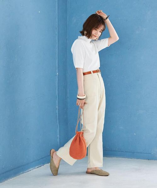 coen(コーエン)の「コットンハンドニット巾着(ショルダーバッグ・レディース・ホワイト/ターコイズブルー/オレンジ・FREE)」の13枚目の写真