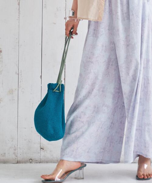 coen(コーエン)の「コットンハンドニット巾着(ショルダーバッグ・レディース・ホワイト/ターコイズブルー/オレンジ・FREE)」の15枚目の写真