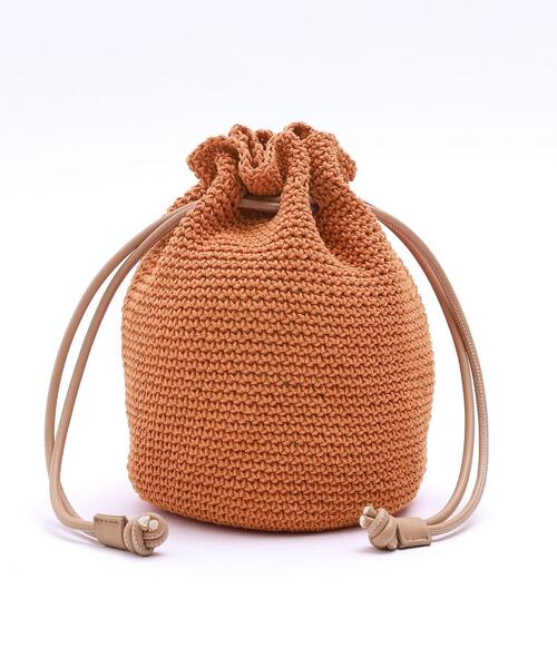 coen(コーエン)の「コットンハンドニット巾着(ショルダーバッグ・レディース・ホワイト/ターコイズブルー/オレンジ・FREE)」の20枚目の写真