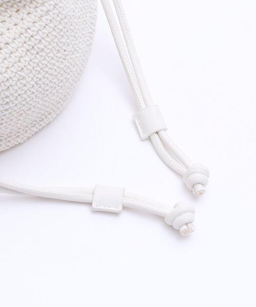 coen(コーエン)の「コットンハンドニット巾着(ショルダーバッグ・レディース・ホワイト/ターコイズブルー/オレンジ・FREE)」の4枚目の写真