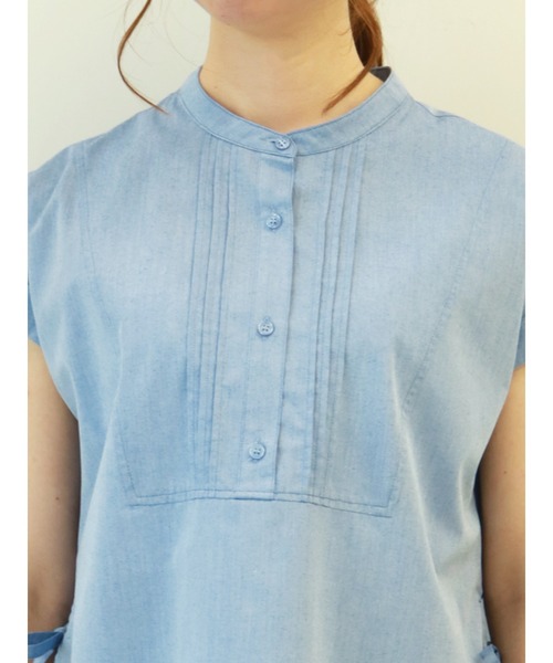 Te chichi（テチチ）の「ブロードチェック脇リボンブラウス（シャツ/ブラウス・レディース・ブルー/オフホワイト/ネイビー・ﾌﾘ-）」の9枚目の写真