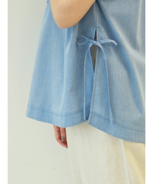 Te chichi（テチチ）の「ブロードチェック脇リボンブラウス（シャツ/ブラウス・レディース・ブルー/オフホワイト/ネイビー・ﾌﾘ-）」の11枚目の写真