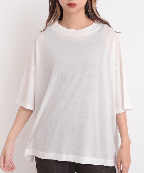 Audition（オーディション）の「M1729 ワイドシルエットBIG-Tシャツ（Tシャツ/カットソー・レディース・ホワイト/イエロー/ブラック・MEDIUM）」の2枚目の写真