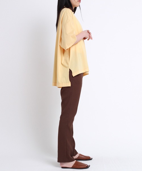 Audition（オーディション）の「M1729 ワイドシルエットBIG-Tシャツ（Tシャツ/カットソー・レディース・ホワイト/イエロー/ブラック・MEDIUM）」の10枚目の写真