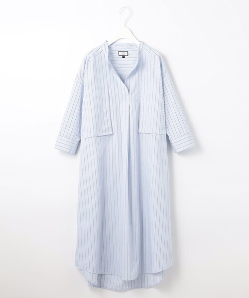 J.PRESS YORK STREET(ジェイプレスヨークストリート)の「【WOMEN】スキッパーシャツワンピース(シャツワンピース・レディース・ブルー系1/イエロー系1・F)」の2枚目の写真