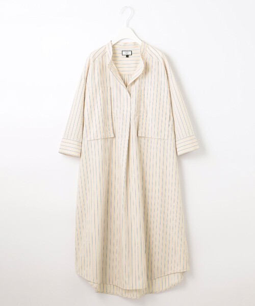 J.PRESS YORK STREET(ジェイプレスヨークストリート)の「【WOMEN】スキッパーシャツワンピース(シャツワンピース・レディース・ブルー系1/イエロー系1・F)」の1枚目の写真