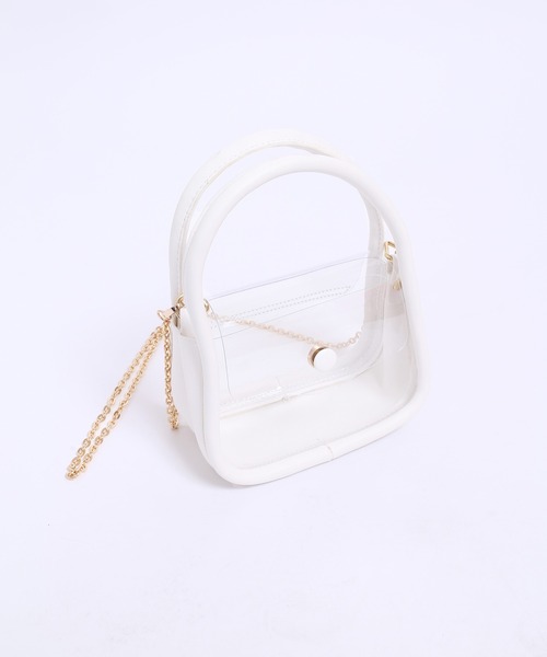 WC（ダブル シー）の「パイピングクリアバッグ（ショルダーバッグ・レディース・サックスブルー/ホワイト/ブラック・FREE）」の9枚目の写真