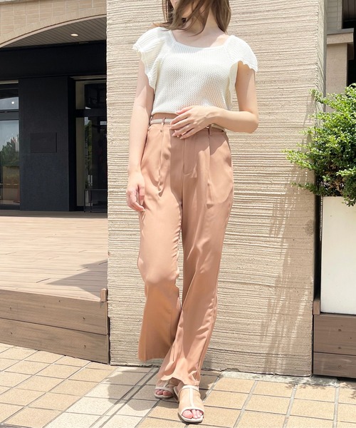 apres jour clair(アプレジュールクレア)の「【apres jour clair】肩フリルニットトップス【ZOZOTOWN限定アイテム】(ニット/セーター・レディース・ベージュ/オフホワイト/ピンクベージュ・X-LARGE/フリー)」の12枚目の写真