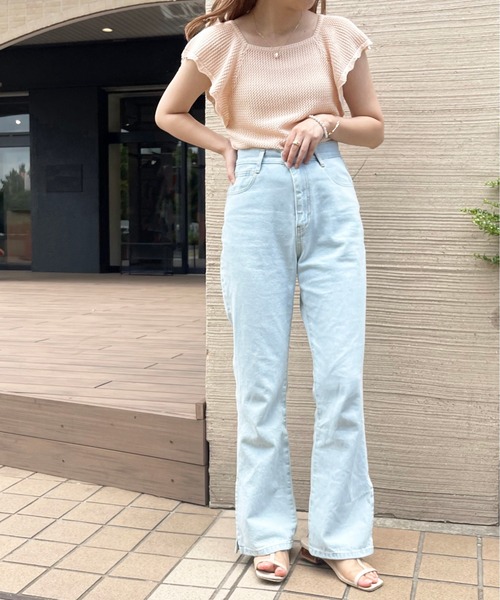 apres jour clair(アプレジュールクレア)の「【apres jour clair】肩フリルニットトップス【ZOZOTOWN限定アイテム】(ニット/セーター・レディース・ベージュ/オフホワイト/ピンクベージュ・X-LARGE/フリー)」の20枚目の写真