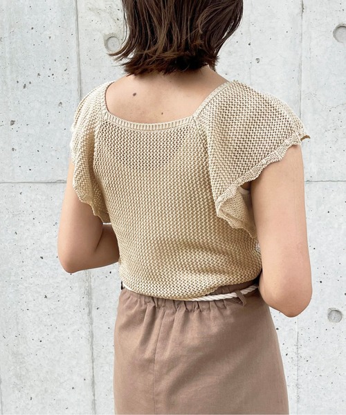 apres jour clair(アプレジュールクレア)の「【apres jour clair】肩フリルニットトップス【ZOZOTOWN限定アイテム】(ニット/セーター・レディース・ベージュ/オフホワイト/ピンクベージュ・X-LARGE/フリー)」の16枚目の写真